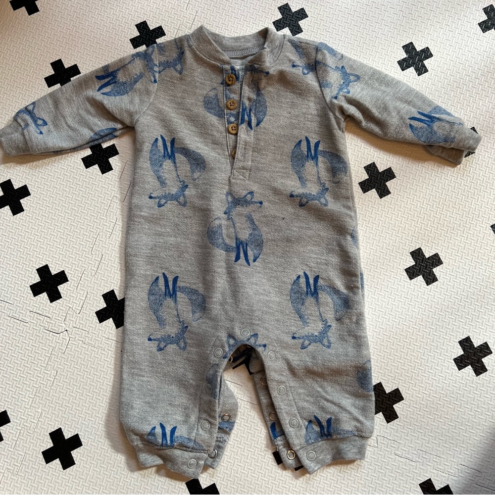 Carter's Grey & Blue Fox Sleeper (3 months)